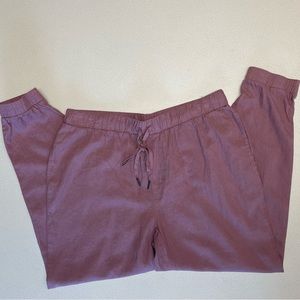 NEEDLE & CLOTH NWT Linen Blend Drawstring Pants - Mauve Purple-Small